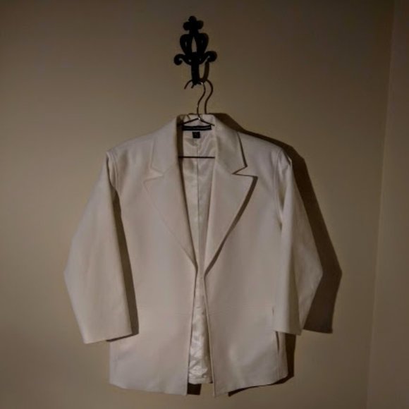 Linda Allard Ellen Tracy Ivory Open Front Blazer - Picture 5 of 10